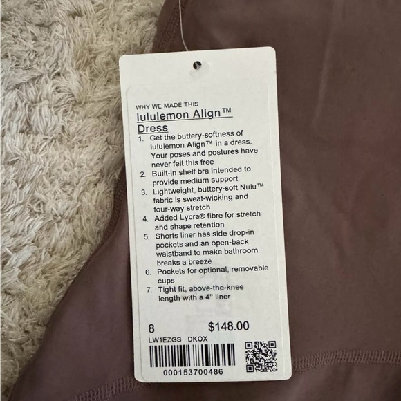 NWT Lululemon Align Dress, DKOX Dark Oxide Size 8 - Picture 2 of 6